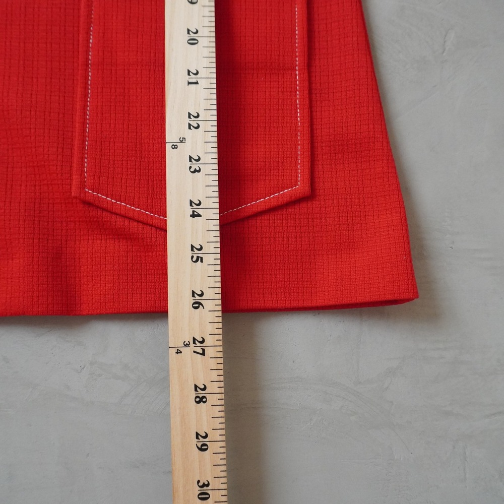 Vintage Sears Roebuck Top 14 Womens Medium 70s Red Knit Dagger Collar USA Made - Picture 7 of 7